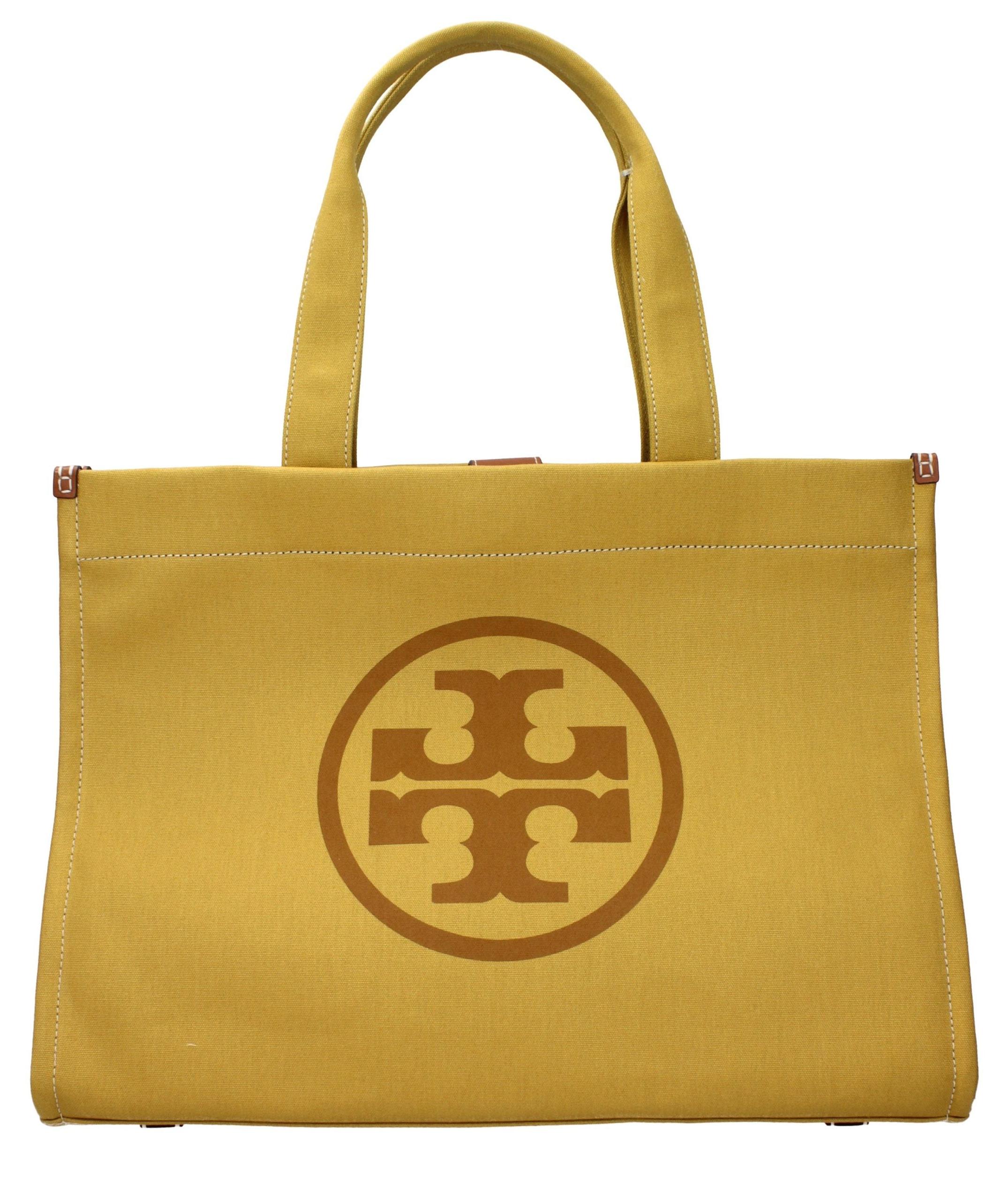 Tory Burch Ella Canvas Shopper gelb Crown großes Logo