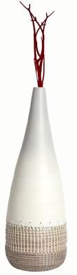Uniquewise Tall Handwoven Bamboo & Seagrass Floor Vase: Eco-Friendly Home Décor Accent - Organic Coastal Boho Chic Decoration