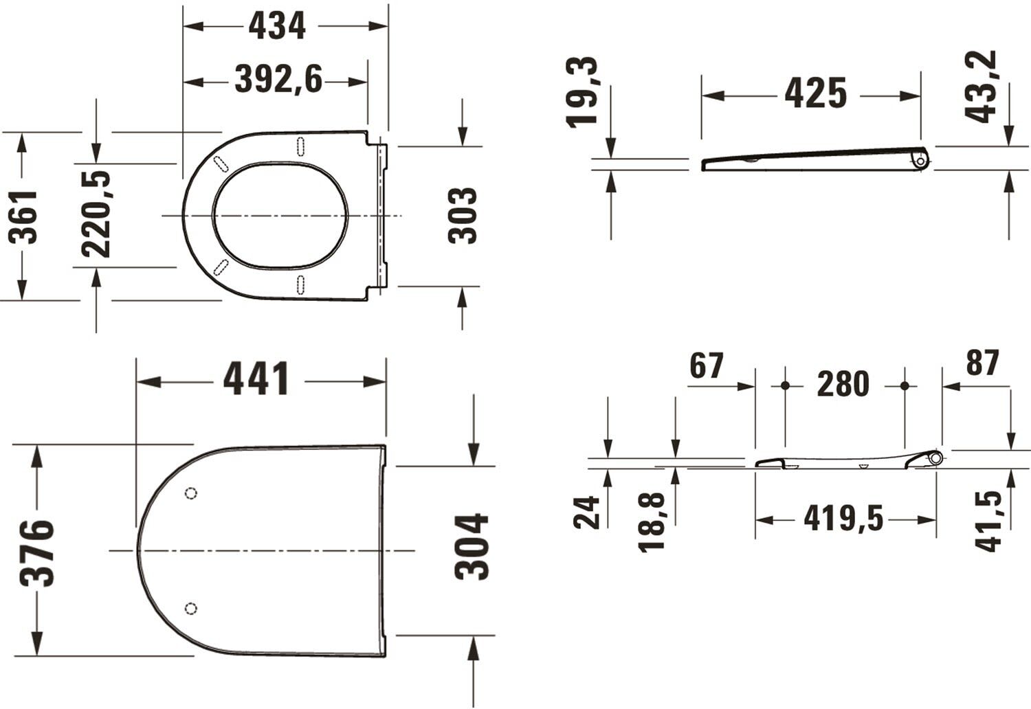 Duravit D-Neo WC-Sitz ohne Absenkautomatik