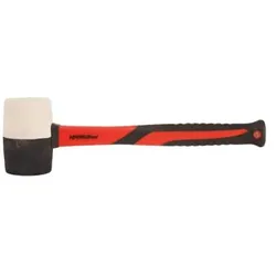 HM Müllner Gummihammer mit Fiberglasstiel schwarz weiss 450g