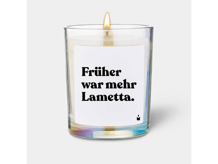 Duftkerze Woody Früher war mehr Lametta.