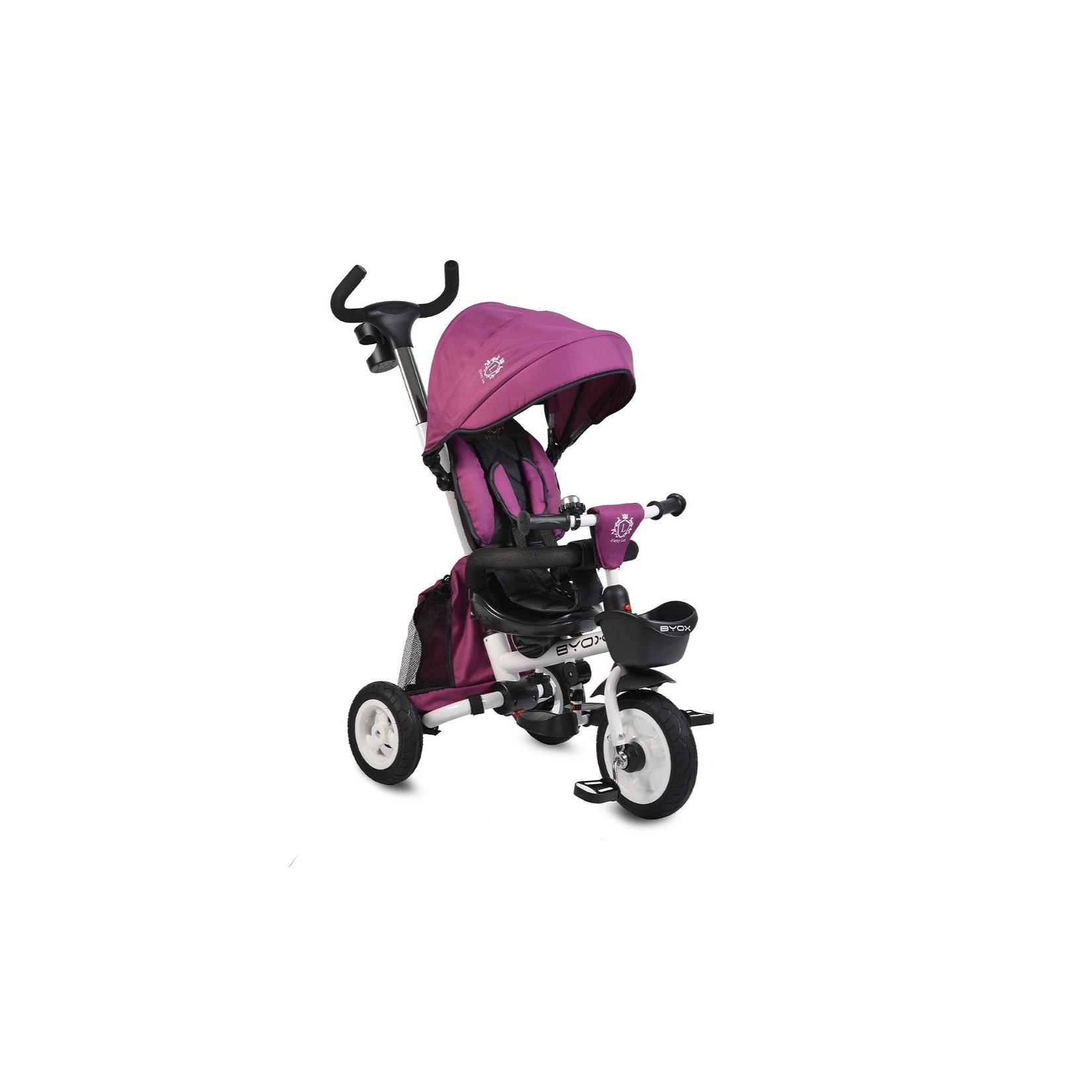 Byox Dreirad Flexy Lux 3 in 1 Tricycle, klappbar, Gummireifen, drehbarer Sitz lila