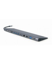 Gembird USB Type-C 9-in-1 multi-port adapter hub+ HDMI+ VGA+ PD+ Adapter Audio/Multimedia Digital/Daten Digital/Display/Video Netzwerk (A-CM-COMBO9-01)