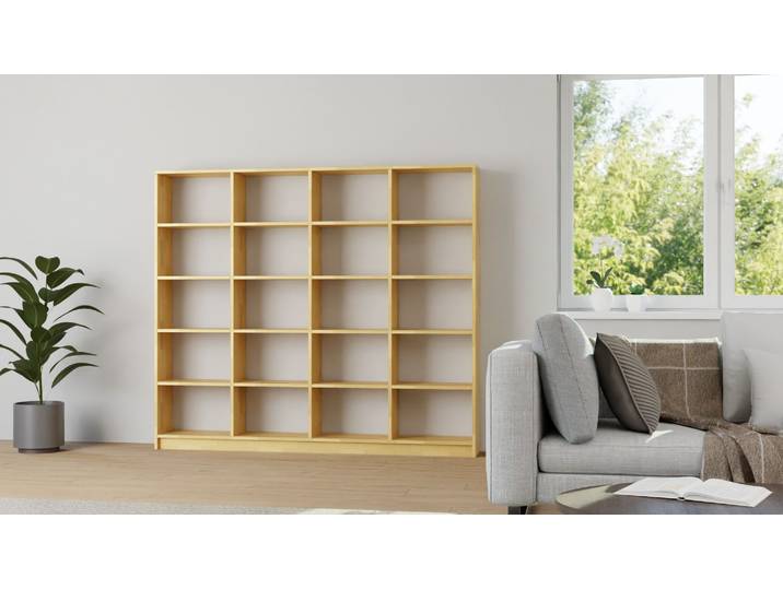 Breites Bücherregal aus Buche Buche Natur geölt