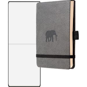 Dingbats Notizblock Wildlife D5501GY, grau, A6+, blanko, 100 g/m², Kunstleder-Hardcover, 96 Blatt / 192 Seiten
