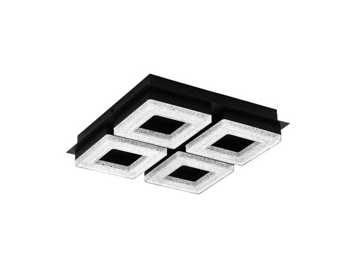 Eglo Led-Deckenleuchte Fradelo, Schwarz, Metall, Kunststoff, quadratisch, 28x6x28 cm, Lampen & Leuchten, LED Beleuchtung, LED-Deckenleuchten