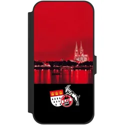 Nivocase Klapphülle für Apple iPhone 12 Handyhülle aus Kunst Leder NIVOflip schwarz 1. FC Köln Offizielles (Apple iPhone 12), Smartphone Hülle, Schwarz