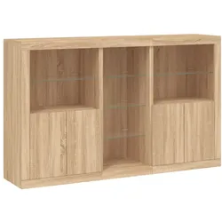 Helloshop26 - Buffet Sideboard Kommode Kleiderschrank Aufbewahrungsmöbel Organizer für Küche Wohnzimmer Lounge mit Sonoma 02_0029940
