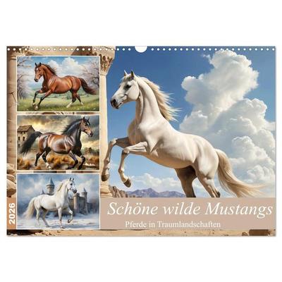 Schöne wilde Mustangs (Wandkalender 2026 DIN A3 quer), CALVENDO Monatskalender