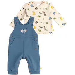 Bornino Lieblinge 2-tlg. Set Latzhose und Shirt langarm, blau | natur, 50