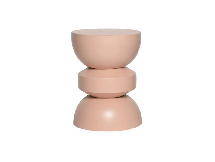 Sweeek Table d'appoint, bout de canapé, table de chevet métal Ø32 x H43,5cm ASSA Rose Nude