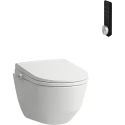 LAUFEN Cleanet Pro Wand-Dusch-WC, spülrandlos, Tiefspüler, Sitz und Deckel Absenkautomatik, Fernbedienung, Sitzheizung, 370x530x425mm, H600890000S002