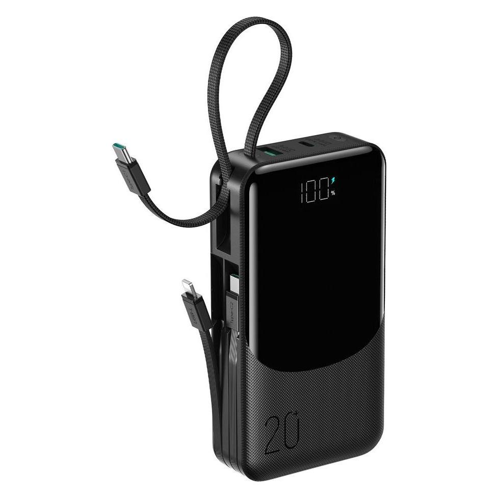 Joyroom Joyroom JR-PC2 Powerbank 20000mAh with built-in USB-C/Lightning cables - Black (20000 mAh, 225 W) (JR-PC2)