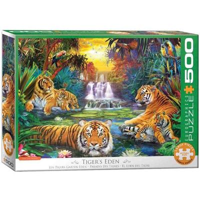 Family Puzzle 500 Teile - Oversize - Tigers Eden