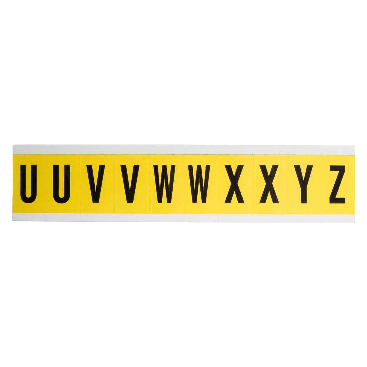 Brady 3430 U-Z CD, B-499, KombiPack, Nylongewebe, Buchstabe U-Z, Schwarz auf Gelb, 22 x 38mm, Schr (3430 U-Z)