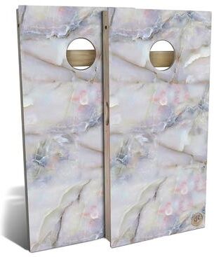 Skip's Garage Multi Colored Marble Outdoor Cornhole Board Set