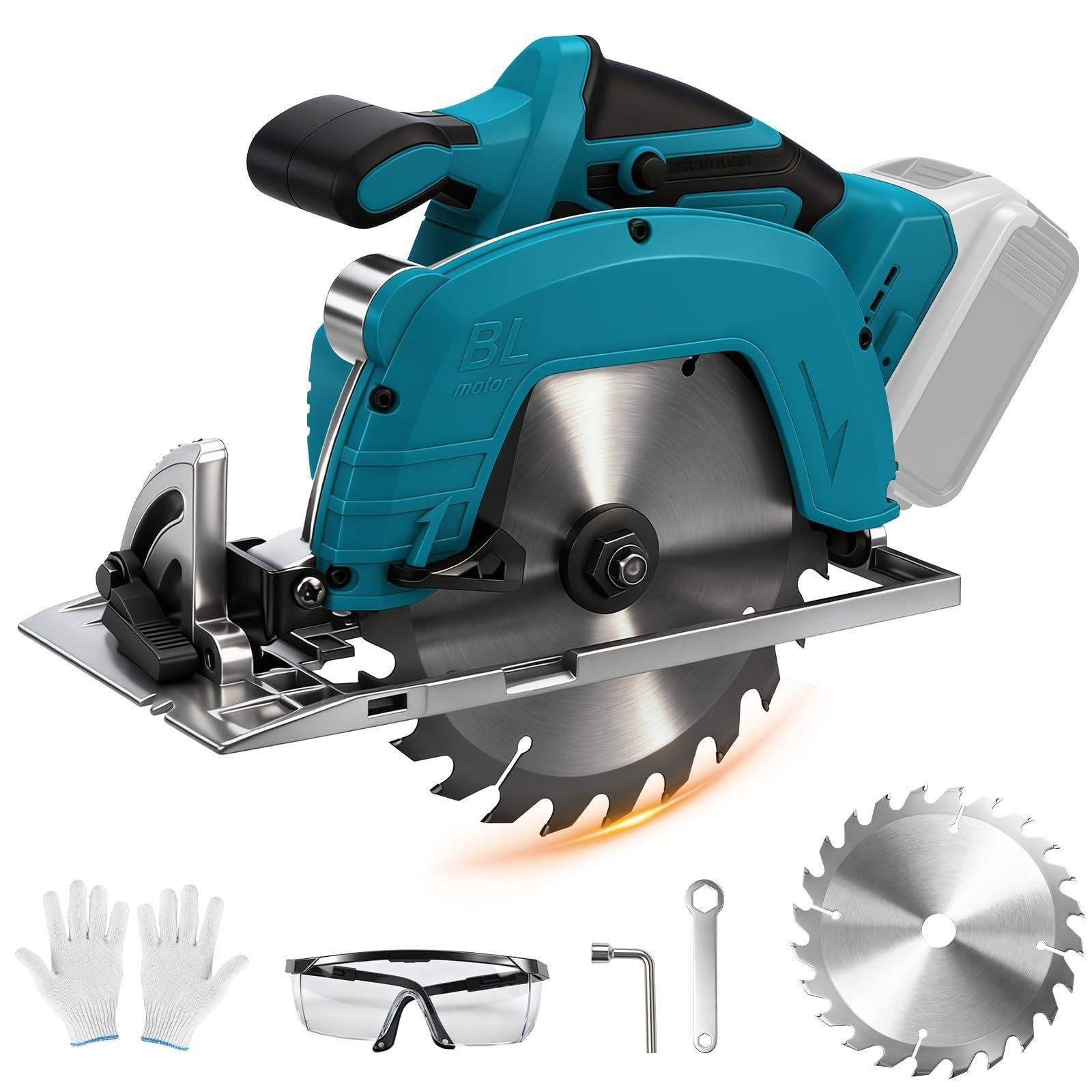 Selius 7 inch accu-cirkelzaag voor 18 V accu, professionele mini-handcirkelzaag