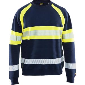 Blakläder Arbeitspullover High Vis Sweater, Warnschutzpullover, Rundhals, marine-gelb, Gr. L