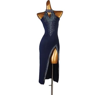 Marineblaue Tanzkleidung für Damen, Tanzkleid, Performance-Kleidung