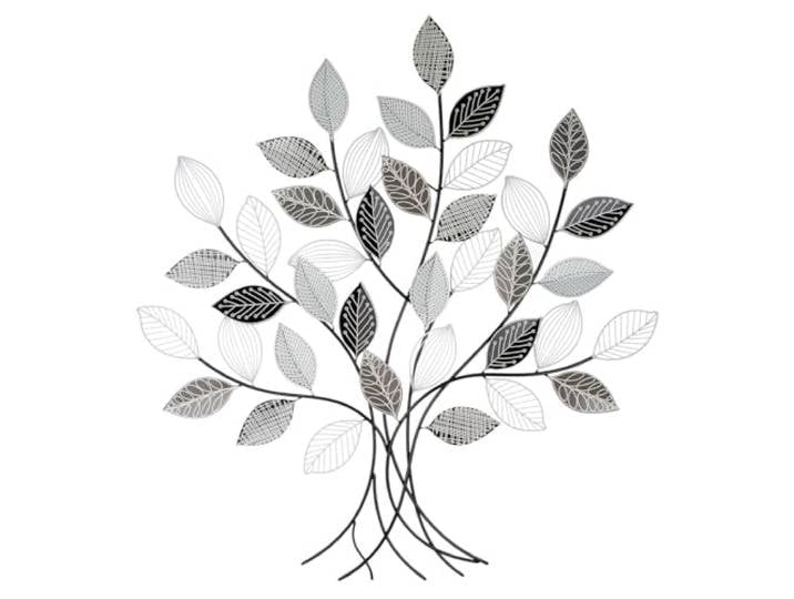 GILDE Arbre Mural en métal Graphique\, 107 x 100 cm\, Gris Mat/Noir/Blanc\, Graphique\, décoration Moderne\, Accessoire d'intérieur
