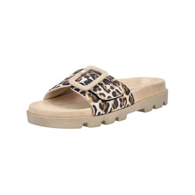 Pantolette ROHDE "Rohde Pantoletten Veloursleder", Damen, Gr. 38, Leder, beige (leinen), Veloursleder, Schuhe Pantolette