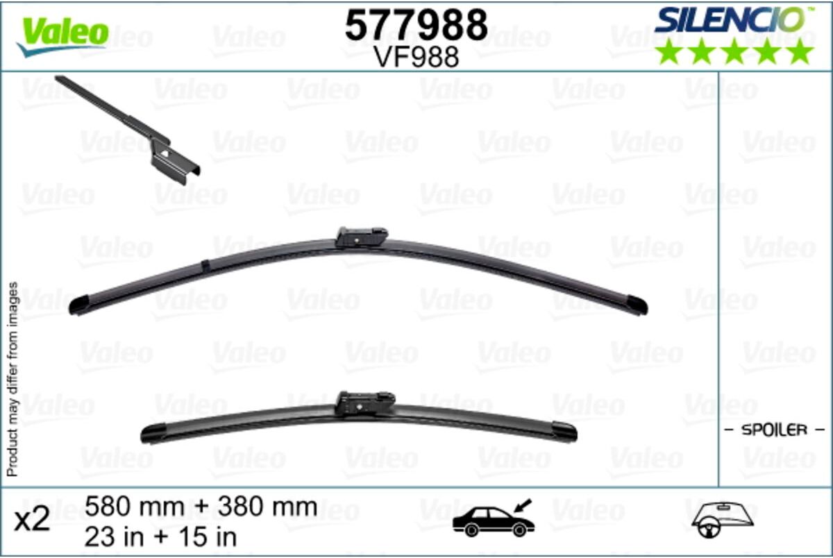 Wischblatt VALEO Silencio 577988, 580/380mm, Vorne, 2 Stück