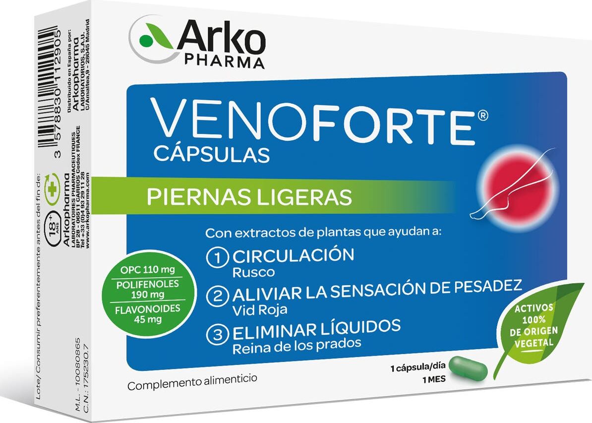 Arkopharma Venoforte Cápsulas Piernas Ligeras 30caps