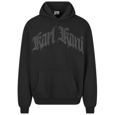 Kapuzenpullover KARL KANI "Karl Kani KK Old English OS Hoodie", Herren, Gr. XS, schwarz, 70% Baumwolle, 30% Polyester, unifarben, normal, ohne Ausschnitt, Pullover Kapuzenpullover