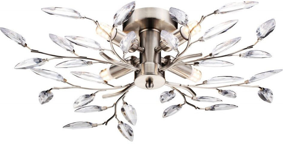 Rosdorf Park Judah Semi Flush Mount Satin Chrome/Clear 15cm H X 60cm W X 60cm D