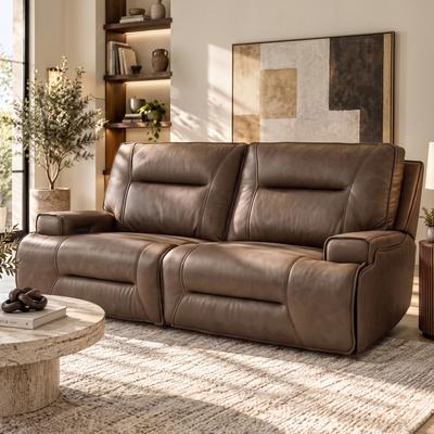 Furniture of America Premier Lyle Modern Leather Zero Gravity Power Loveseat with USB Charger