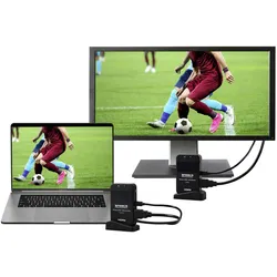 SpeaKa Professional SP-HDE-320 HDMI-Funkübertragung (Set) 148.5 MHz 1920 x 1080 (50 m), Wireless Transmitter, Schwarz