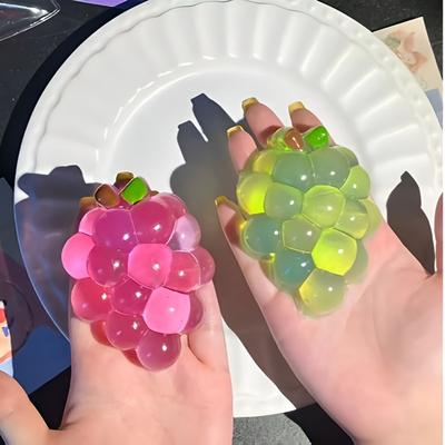 DynamicDeals Squishy Grape Stress Ball Sensory Toy For Anxiety Relief And Hand Relaxation green Grapes