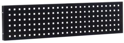 Schulte Lagertechnik Sichtblende für erweiterbares Thekensystem MULTIplus, B 1000 x H 250 mm, Stahl-Lochblech, schwarz