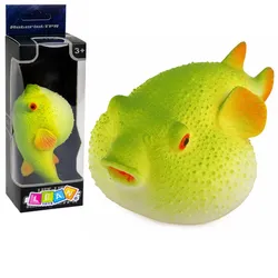 Kugelfisch-Gummifigur, dehnbar, realistischer Meeresfisch, 12 cm