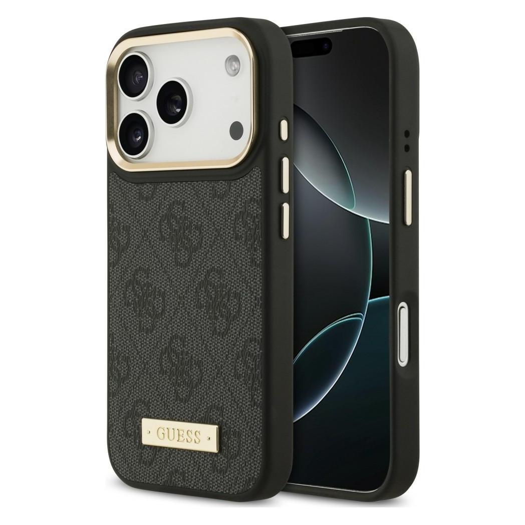 Guess - Hardcase 4G mit Logo-Platte und MagSafe (GUHMP18XU4GPRK) - iPhone 18 Pro Max - Schwarz (Apple iPhone 17 Pro Max, Apple iPhone 18 Pro Max) (GUE005886)