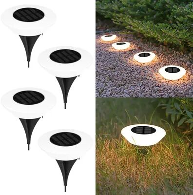 PRiME Solar LED Lawn Lights Outdoor Floor Landscape Lamps With On Off, Ideal For Garden, Pathway, Yard, Patio, Deck & Camping warm Light 4pcs