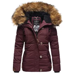 NAVAHOO Damen Stylische Winterjacke Steppjacke mit Kunstpelz Kapuze Zoja