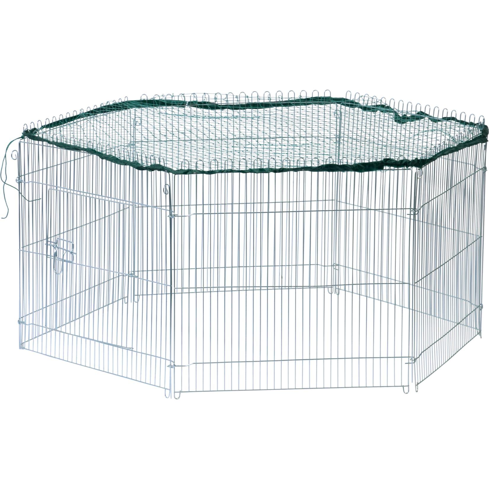 Dobar 6-eckiges Freilaufgehege, silber, 123 x 106 x 60 cm