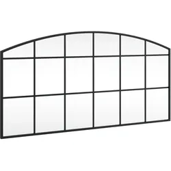 vidaXL Wandspiegel Schwarz 100x50 cm Gewölbt Eisen