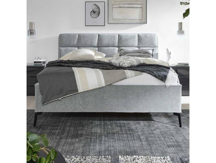 Musterring Polsterbett Delano Komfort Webstoff grob 180x200 cm 180x200cm Dunkelgrau modern