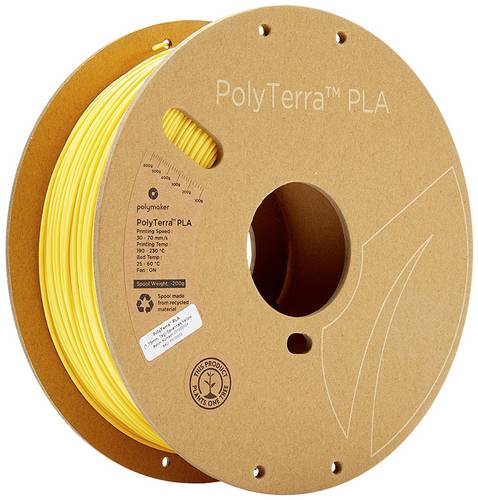 Polymaker 70850 PolyTerra PLA Filament PLA geringerer Kunststoffgehalt 1.75mm 1000g Gelb (matt) 1St.