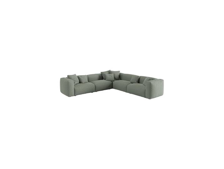 Modulares, 6-Sitzer Design Ecksofa „Martina“ Strukturstoff Moosgrün Micadoni