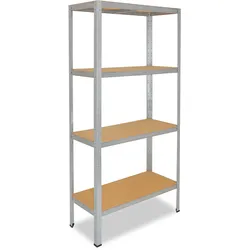 shelfplaza HOME 200x90x60 cm Schwerlastregal in verzinkt mit 4 Böden und 175 kg Traglast pro Boden