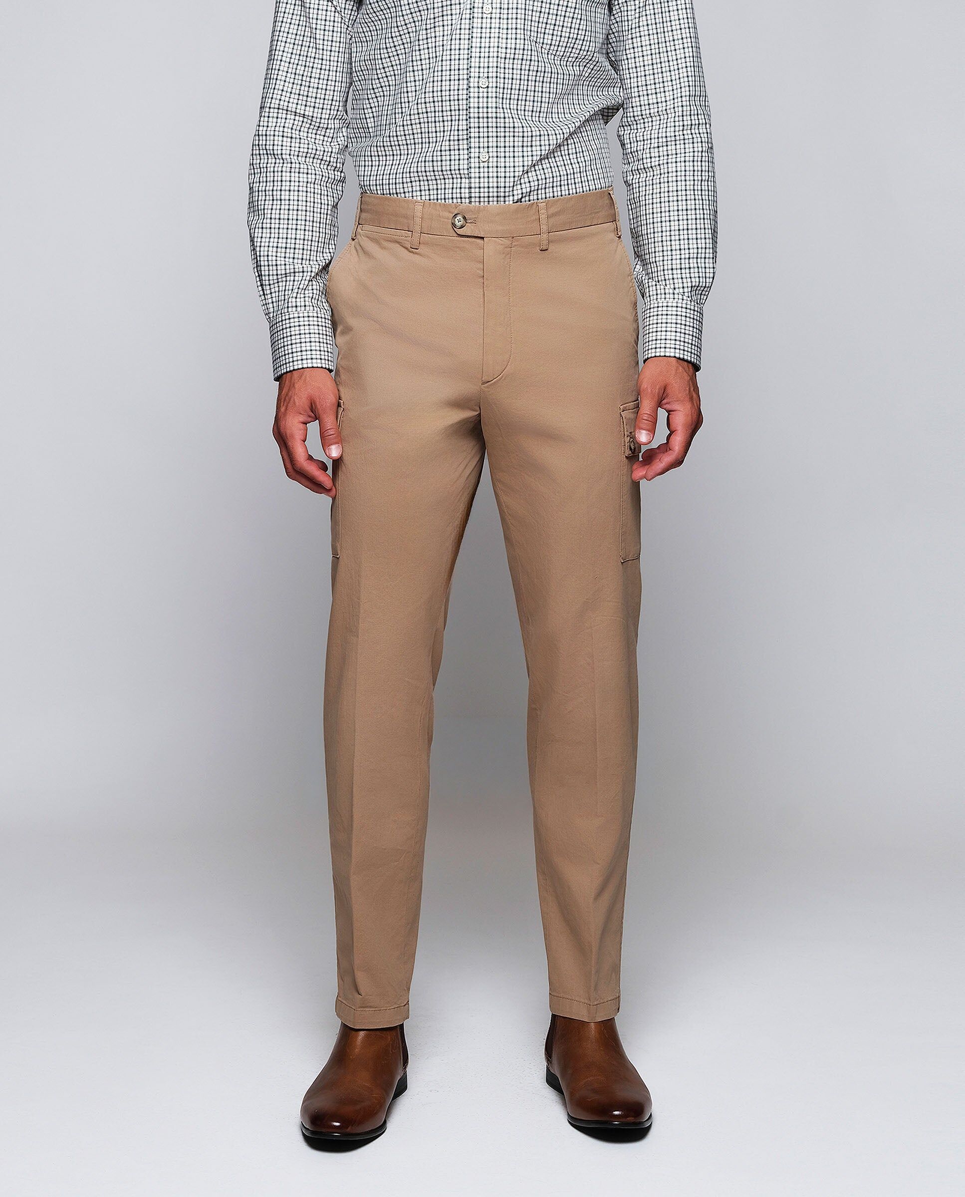 MIRTO Pantalón cargo regular fit algodón tostado-42 Hombre
