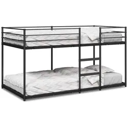 vidaXL Etagenbett ohne Matratze Schwarz 90x190 cm Stahl