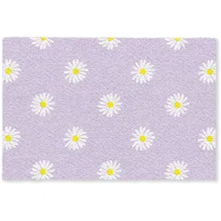 FUSSMATTE Gänseblümchen - Pastell - Weiß - Lila - Blumen Sauberlaufmatte 60x40 cm