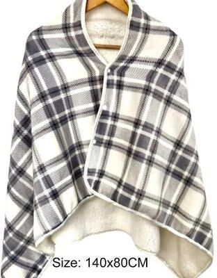 Inspired Living All Season Portable USB Heated Blanket & Electric Heating Shawl Washable, Rechargeable Outdoor Warming Wrap b