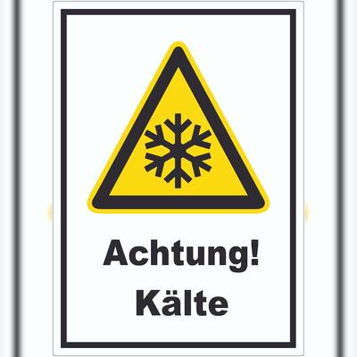 HB-Druck Achtung Kälte Aufkleber A9 (37x52mm)