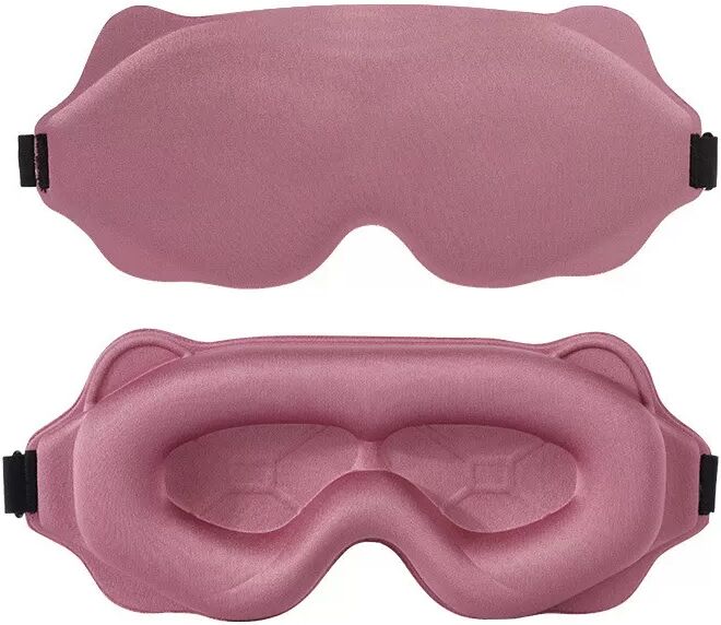 INF 3D Konturierte Verdunkelungs-Schlafmaske für Reisen und Erholung Rosa
