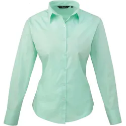 Premier Workwear Damen Popeline Bluse langarm PR300 aqua 34 (XXS/6)